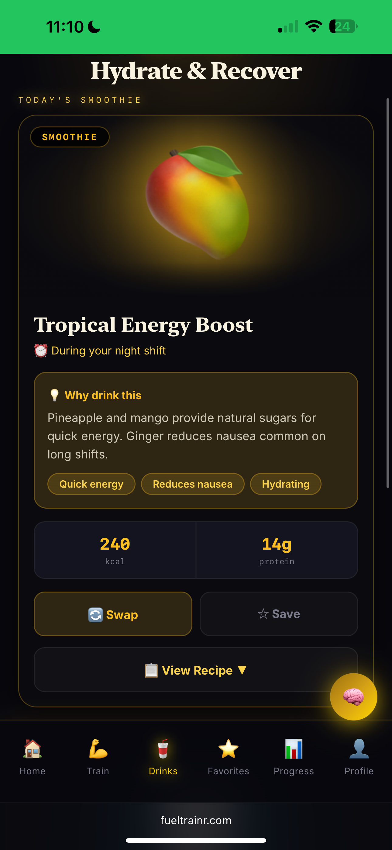 Shift-aware drinks